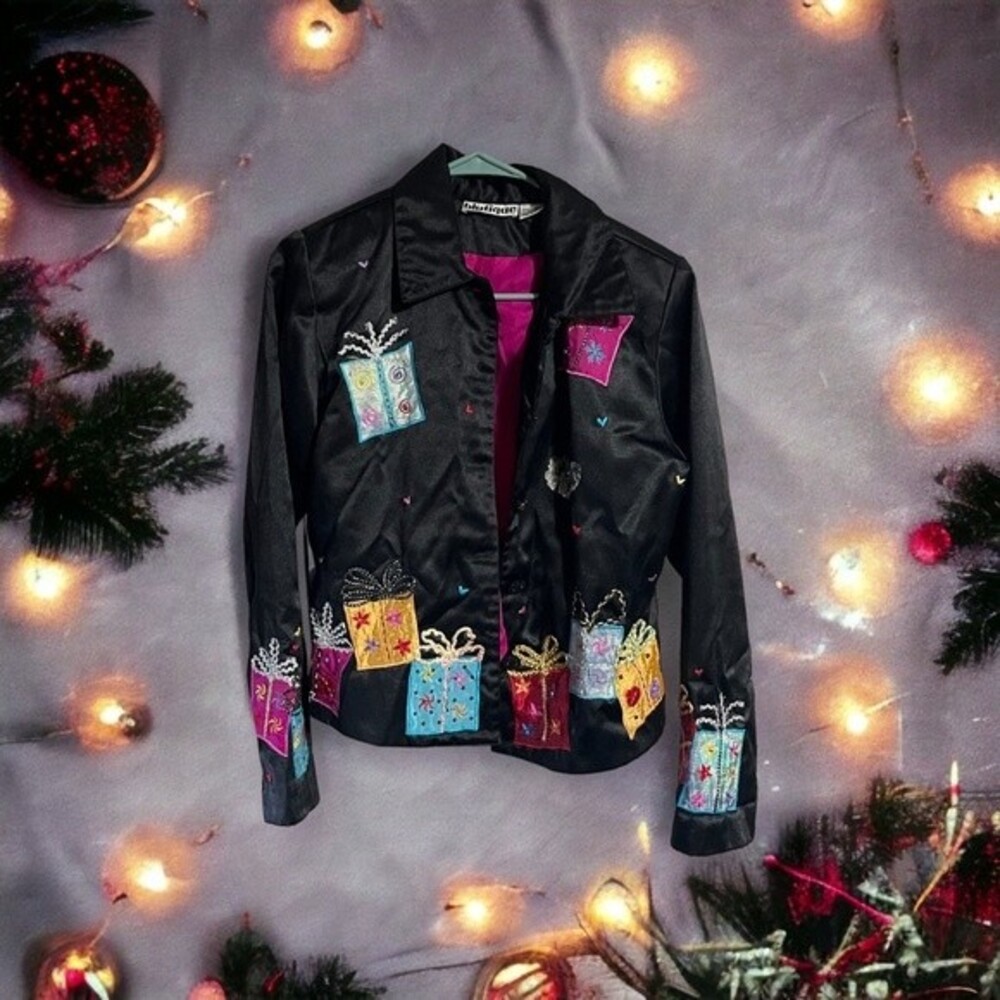 Blutique Ugly Christmas Blazer Jacket Win Ugly Holiday Sweater Competition SMALL - Picture 3 of 11
